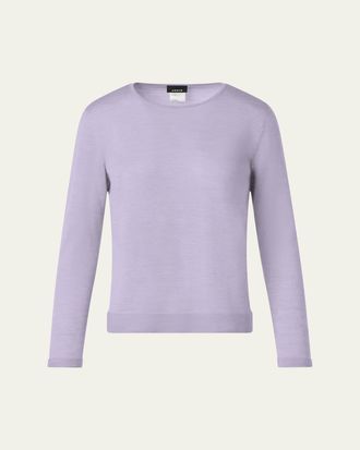 Akris Cashmere-Silk Fine Gauge Knit Sweater