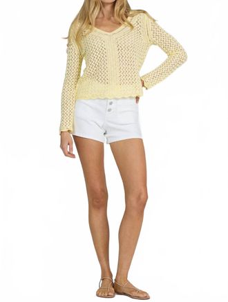Dear John Denim Vivi V-Neck Sweater In Wax Yellow