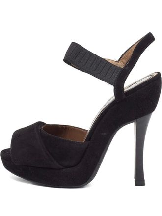 Marni elastic-strap suede heeled sandals - Black