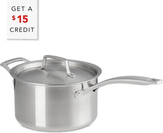 LE CREUSET Essential Stainless Steel 4Qt Saucepan With $15 Credit