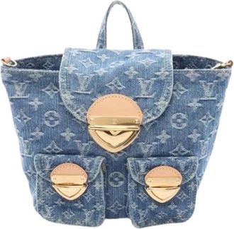 Louis Vuitton Pre-owned Denim Rugzak - Dames - Vintage Rugzakken - Blauw - ONE Size - Denim - Vintage
