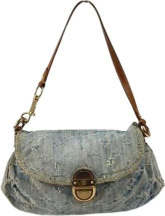 Louis Vuitton Pre-owned Monogram Denim Schoudertas - Dames - Vintage Schoudertas - Blauw - ONE Size - Denim - Vintage