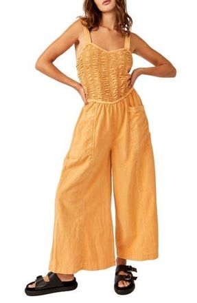 Free People Forever Always Cotton Wide Leg Jumpsuit in Melo Pearl at Nordstrom Rack, Size Large