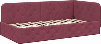 vidaXL Estructura De Cama En Esquina Rojo Vino 100 X 200 Cm Tela Vidaxl