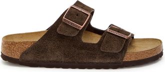 Birkenstock Arizona Brushed Suede Sliders - Brown - 39 (IT39/ UK6)