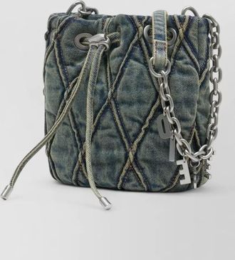 Diesel charm-d small cotton bucket bag