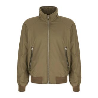 Tom Ford Cashmere-Gevoerde Blouson - Heren - Bomber jackets - Groen - S - Leer - Jassen