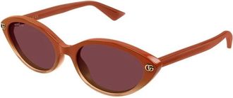 Gucci Gg 2110S 003 Zonnebrillen - Dames - Zonnebrillen - Oranje - 54 MM - Accessoires