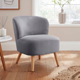 GFW Evie Velvet Accent Chair in Grey