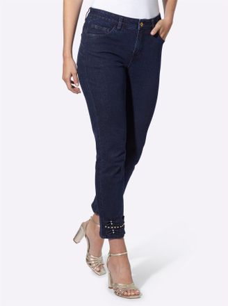 Heine 7/8-Jeans HEINE, Damen, Gr. 34, Normalgr&ouml;ssen, dunkelblau, 98% Baumwolle, 2% Elasthan, unifarben, 7/8-L&auml;nge, Jeans 7/8-Jeans