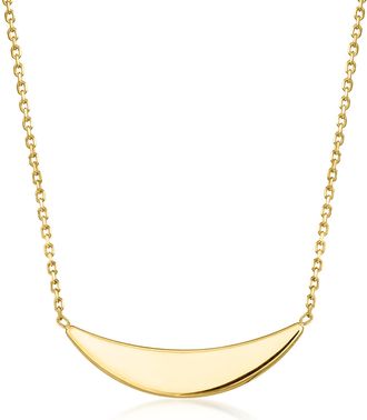Ross-Simons Italian 10kt Yellow Gold Crescent Bar Necklace
