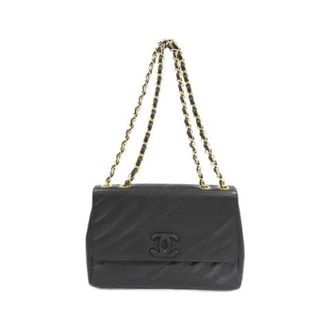 Chanel Pre-owned Caviar Skin Shoulder Bag - Dames - Pre-owned - Zwart - Maat: ONE Size Leer