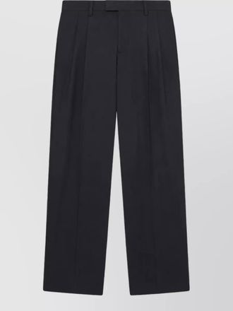 Lardini wool double pleated herringbone tailored trousers