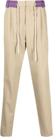 Palm Angels Track Belt Pants - Heren - Chinos - Beige - L - Katoen - Broeken