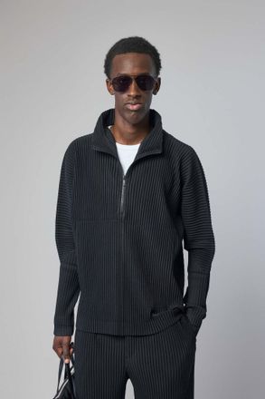 Homme Pliss&eacute; Issey Miyake Textured Ribbed Zip-Up