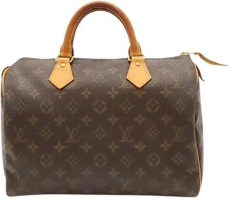 Louis Vuitton Pre-owned Vintage Canvas Handbag - Dames - Vintage Handtas - Bruin - ONE Size - Leer - Vintage