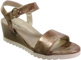 David Tate Knockout Ankle Strap Wedge Sandal in Bronze at Nordstrom, Size 12