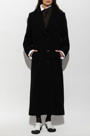 Loewe Cashmere Coat With Hood, Womens, Black