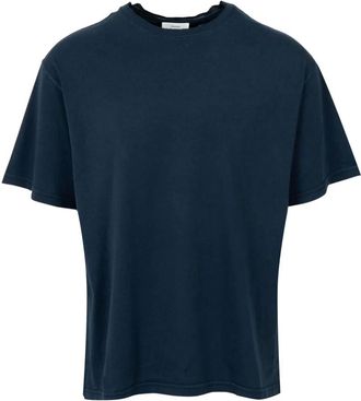 Mauro Grifoni Tops, Heren, Blauw, 2Xl, Katoen, T-shirt met rafelrand