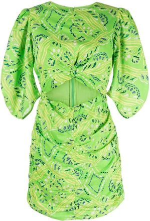 Rhode Resort Isla cut out-detail minidress - women - Cotton - 6 - Green