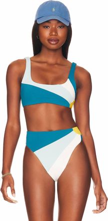 L*Space Luca Bikini Bottom In Mediterranean, Pool,cream, & Marigold