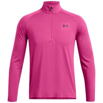 Under Armour Mens Tech Half Zip Top Sports Training Top Astro Pink/Black L