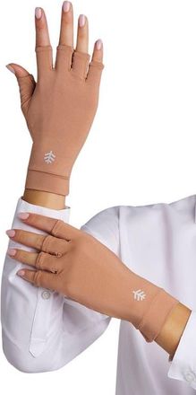 Coolibar Ouray Fingerless UV Sun Gloves, UPF 50+ Sun Protection in Antique Tea at Nordstrom, Size X-Large