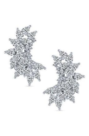 Bling Jewelry CZ Cluster Clip-On Earrings in Clear at Nordstrom Rack