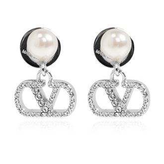 Valentino Garavani VLogo Oorhangers - Dames - Oorbellen - Grijs - ONE Size - Accessoires