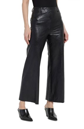 Lyss&eacute; High Waist Faux Leather Wide Leg Pants In Kohl Black