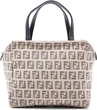 Fendi Borsa a mano mini in tela con motivo Zucchino 2000-2010 - Marrone