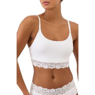 Pact Lace Modern Scoop Bralette Made With Organic Cotton in White at Nordstrom, Size Xx-Large