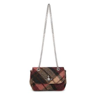 Vivienne Westwood Cross Body Bags, female, Multicolor, Size: ONE SIZE Shoulder bag in wool tweed