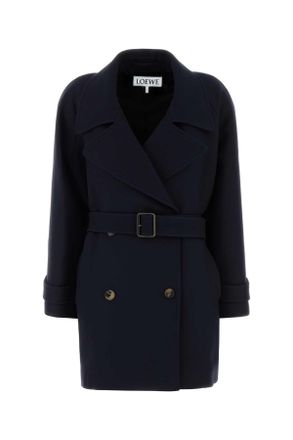 Loewe Navy Blue Wool Blend Coat