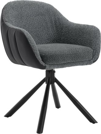 Woltu 1x Silla De Cocina Comedor Restaurante Giratoria De Dise&ntilde;o Moderno. Patas De Metal. Asiento De Chenilla. Gris Oscuro - Woltu