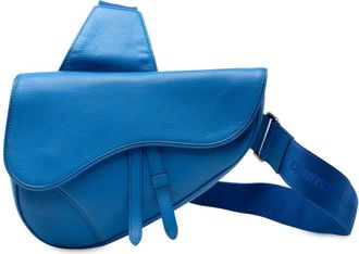 Dior Pre-owned Dior Grained Calfskin Saddle Crossbody Unisex 06-BO-1119