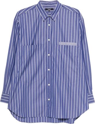 Comme Des Garçons Gestreept overhemd met borstzakken - Blauw