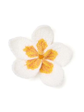 Alanui Frangipani embroidered brooch - White