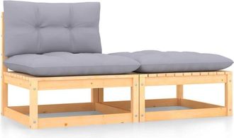 vidaXL Juego De Muebles De Jard&iacute;n 2 Pzas Y Cojines Madera Pino Maciza Vidaxl