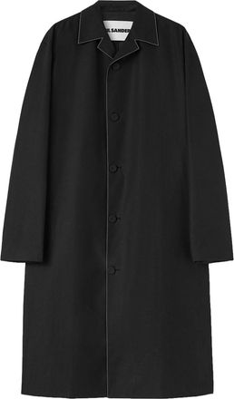 Jil Sander buttoned-up midi-coat - men - Cotton/Polyester - 48 - Black