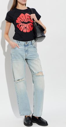 Marc Jacobs T-shirt With Print, Womens, Black