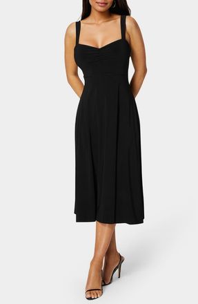 Bebe Sweetheart Fit and Flare Midi Dress in Black at Nordstrom Rack, Size Small