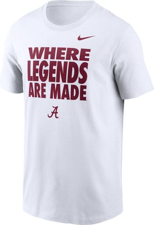 Nike Alabama Sideline Slogan Nike Mens Dri-FIT College Long-Sleeve T-Shirt in White | 02ET10AABN-H2B