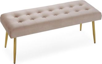 VERSA Banco pie de cama en poliester beige