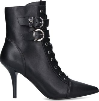 Pinko Pointed Toe Ankle Boots With High Stiletto Heel