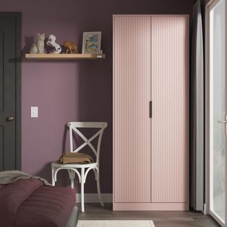 Lewis's Fluted Double Wardrobe in Kobe Pink - Ready Assembled - Lewiss Home | TJ Hughes