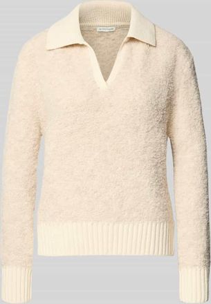 Tom Tailor Regular Fit Pullover aus Baumwoll-Mix mit Polo-Kragen in Sand, Größe XXXL