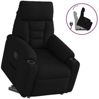 vidaXL vidaXL Poltrona Alzapersona Reclinabile Nera in Tessuto