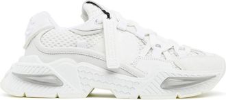 Dolce & Gabbana Witte lage sneakers met mesh-panelen - Dames - Sneakers - Wit - 36 1/2 EU - Leer - Schoenen