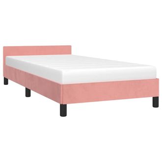 vidaXL Cama Con Cabecero Sin Colch&oacute;n Terciopelo Rosa 90x190 Cm Vidaxl